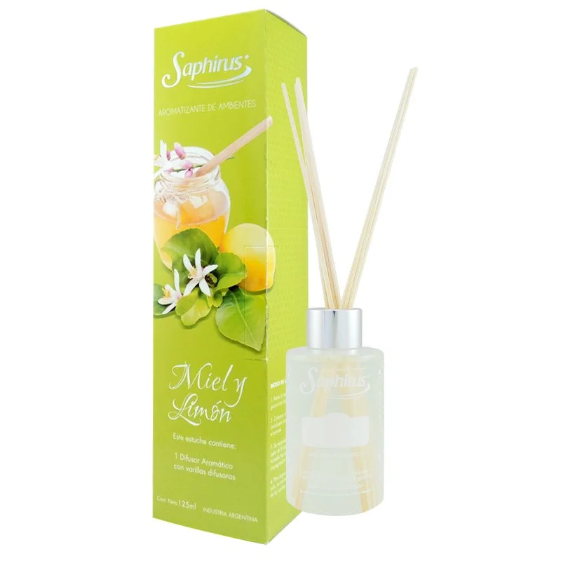DIFUSOR SAPHIRUS 125 CC MIEL Y LIMON - Imagen 1