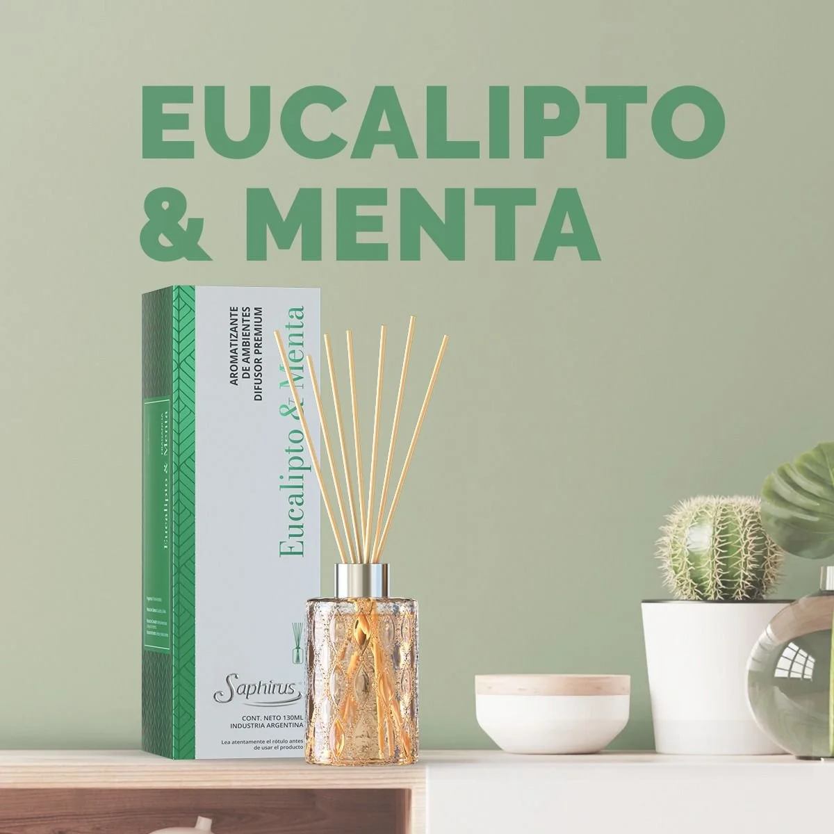 DIFUSOR SAPHIRUS PREMIUM EUCALIPTO Y MENTA 125 C - Image 2