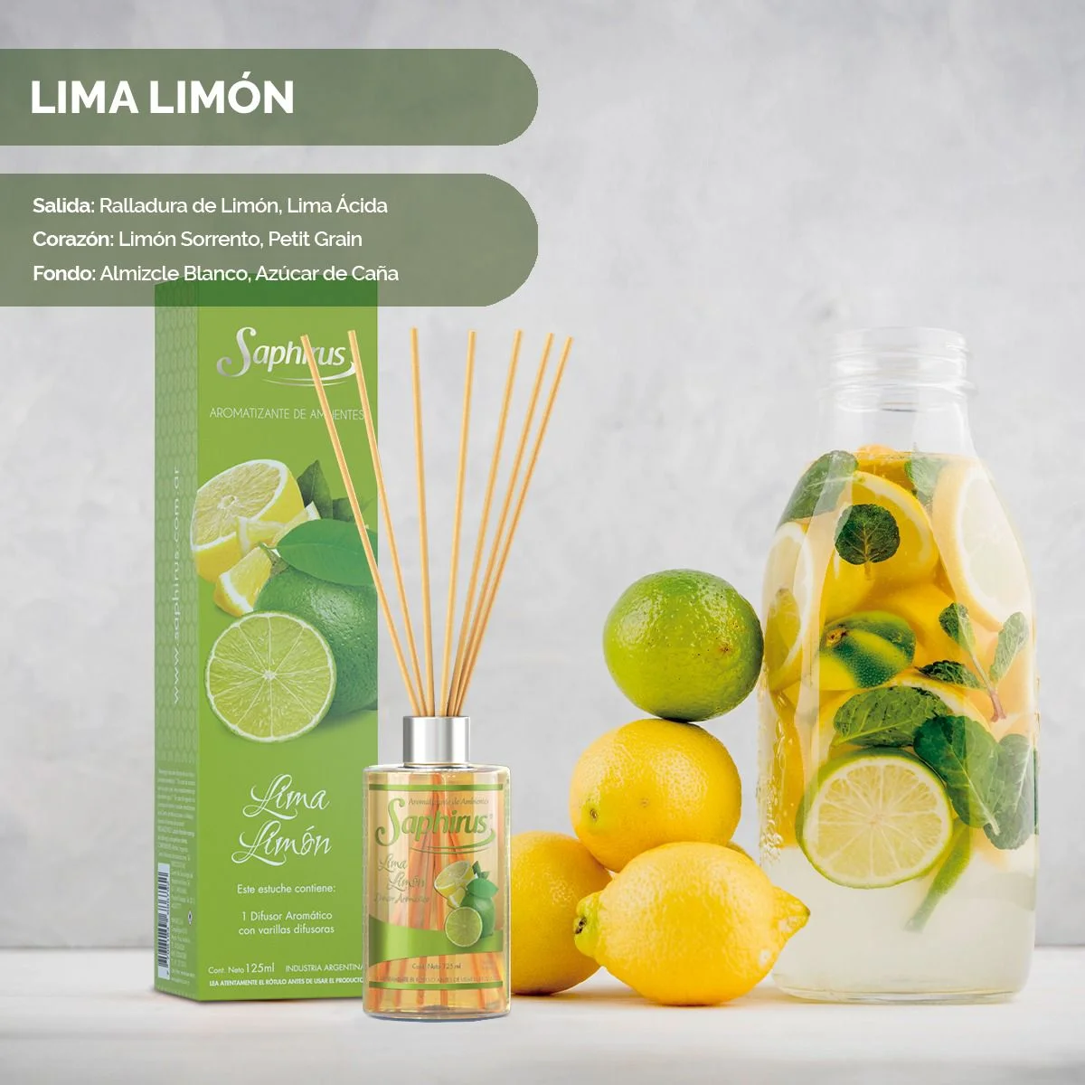 a - DIFUSOR SAPHIRUS 125 CC LIMA LIMON - Imagen 1