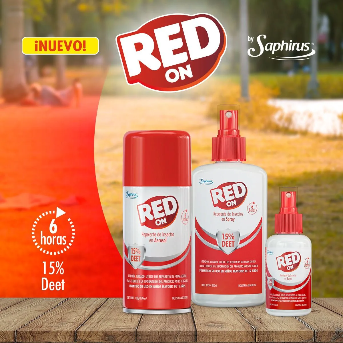 a - REPELENTE AEROSOL 170 G - RED ON - ROJO  (BY SAPHIRUS) - Imagen 2