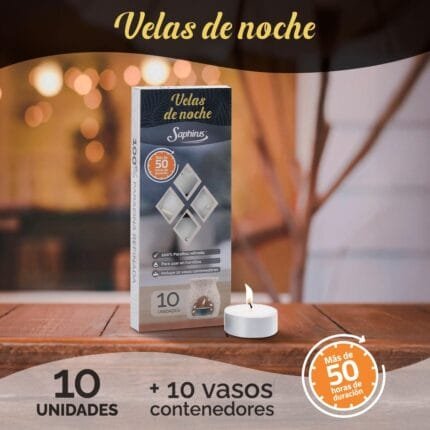 a - VELA DE NOCHE X 10 UNI SAPHIRUS