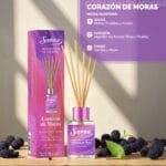 a - MINI DIFUSOR AROMATICO CORAZON DE MORAS 60ML SAPHIRUS